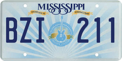 MS license plate BZI211