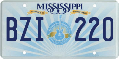 MS license plate BZI220