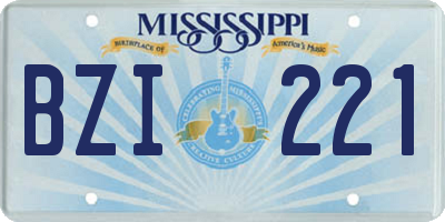 MS license plate BZI221