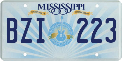 MS license plate BZI223