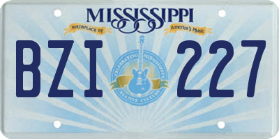 MS license plate BZI227