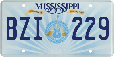 MS license plate BZI229