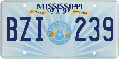MS license plate BZI239