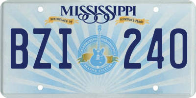 MS license plate BZI240