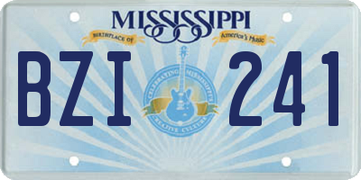 MS license plate BZI241