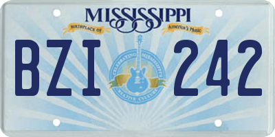 MS license plate BZI242