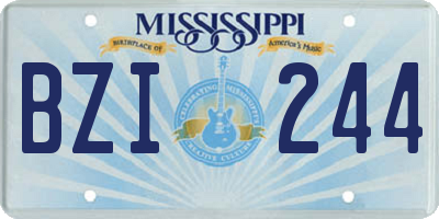 MS license plate BZI244