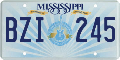 MS license plate BZI245