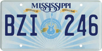 MS license plate BZI246