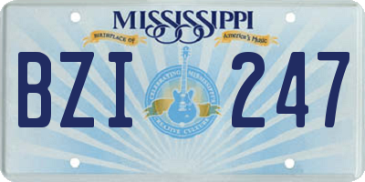 MS license plate BZI247