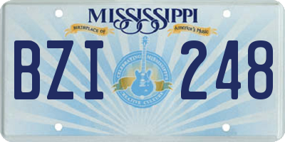 MS license plate BZI248