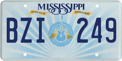 MS license plate BZI249