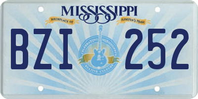 MS license plate BZI252