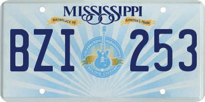 MS license plate BZI253