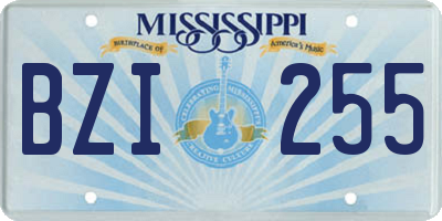 MS license plate BZI255