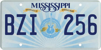 MS license plate BZI256