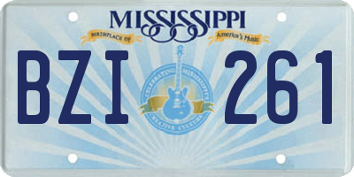 MS license plate BZI261