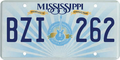 MS license plate BZI262