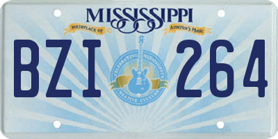MS license plate BZI264