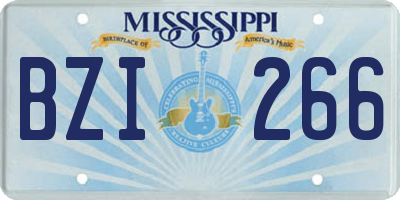 MS license plate BZI266