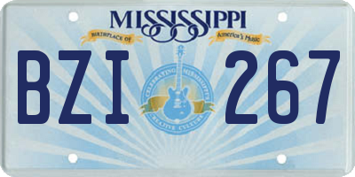 MS license plate BZI267