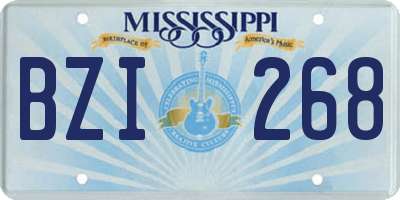 MS license plate BZI268