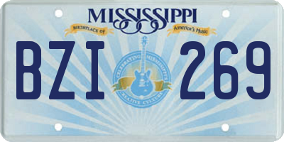 MS license plate BZI269
