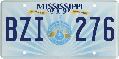 MS license plate BZI276