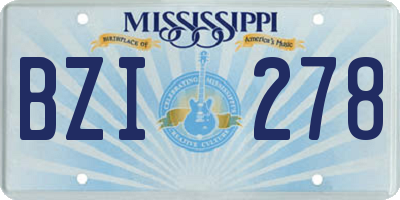 MS license plate BZI278