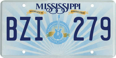 MS license plate BZI279
