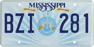 MS license plate BZI281