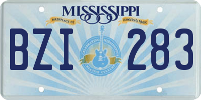 MS license plate BZI283