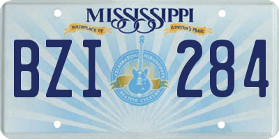 MS license plate BZI284