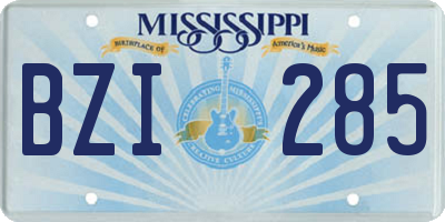 MS license plate BZI285