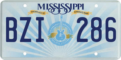 MS license plate BZI286