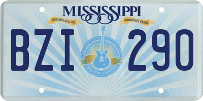 MS license plate BZI290