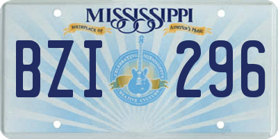 MS license plate BZI296