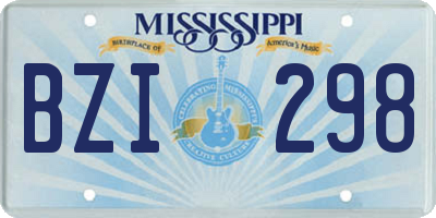 MS license plate BZI298