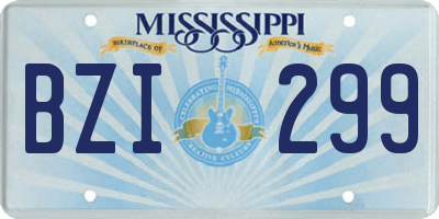 MS license plate BZI299
