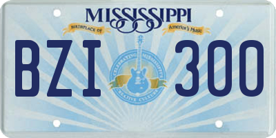 MS license plate BZI300
