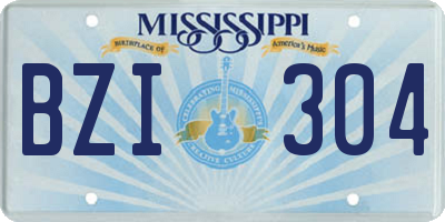 MS license plate BZI304