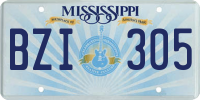 MS license plate BZI305