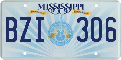 MS license plate BZI306