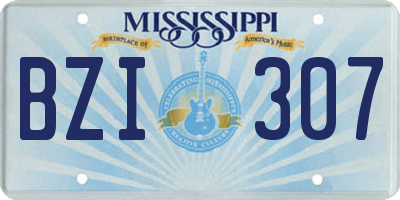 MS license plate BZI307