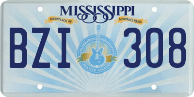 MS license plate BZI308