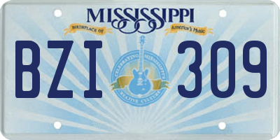MS license plate BZI309