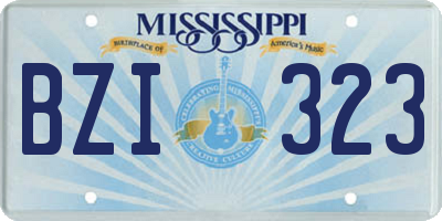 MS license plate BZI323