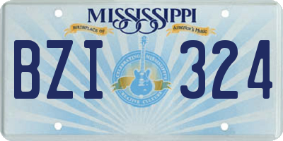 MS license plate BZI324