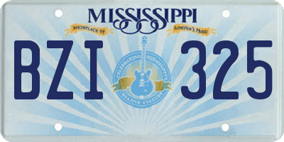 MS license plate BZI325