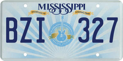 MS license plate BZI327